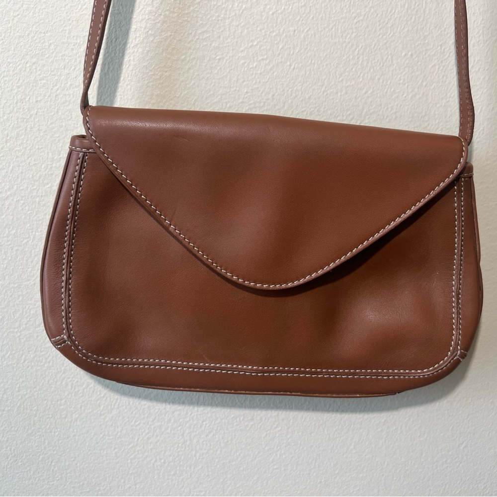 Bandolino Crossbody Camel Leather Shoulder Bag Convertible Clutch‎ Purse New